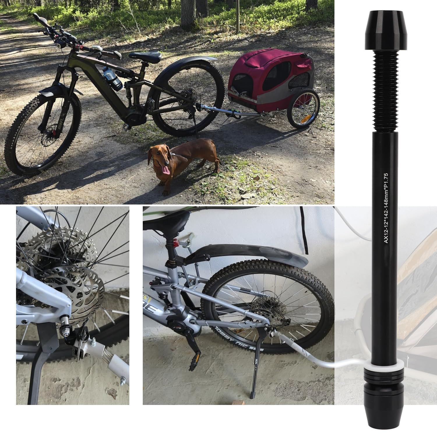 Aluminium Rollentrainer Fahrrad, M12x142 M12x148mm Steckachse Rollentrainers, Fahrrad Steckachse Adapter Rollentrainer M12x142 bis M12x148, Steckachsenadapter für Die Meisten Indoor-Fahrradtrainer