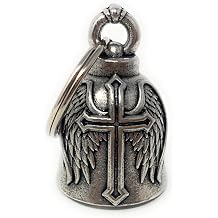 Bravo Bells Cross Wing Motorcycle Biker Ride Bell or Key Chain for Good Luck on The Road - Made in USA