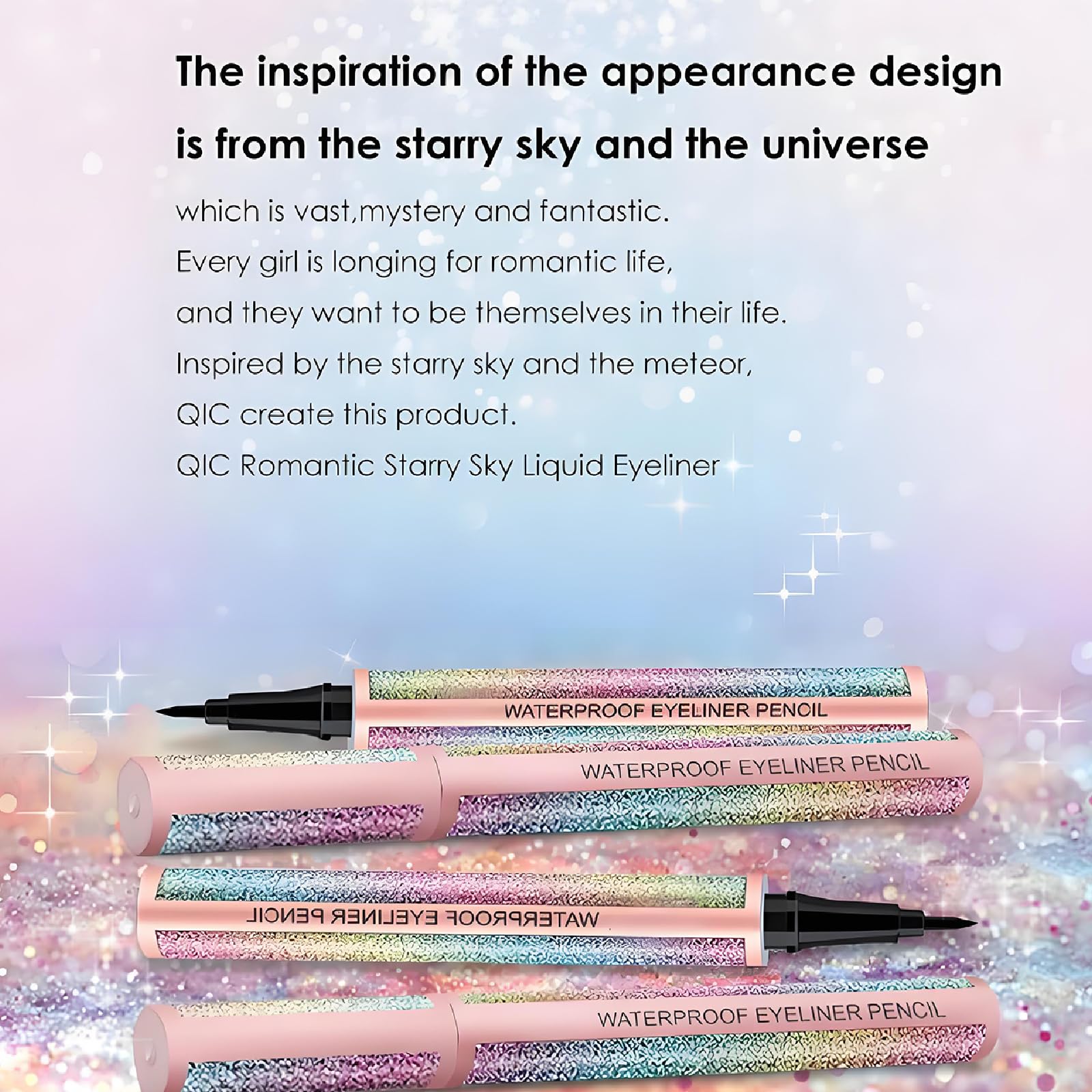 2PCS Waterproof Black Liquid Eyeliner Pen, Quick-Dry Smudgeproof Sweatproof Formula - Image 3