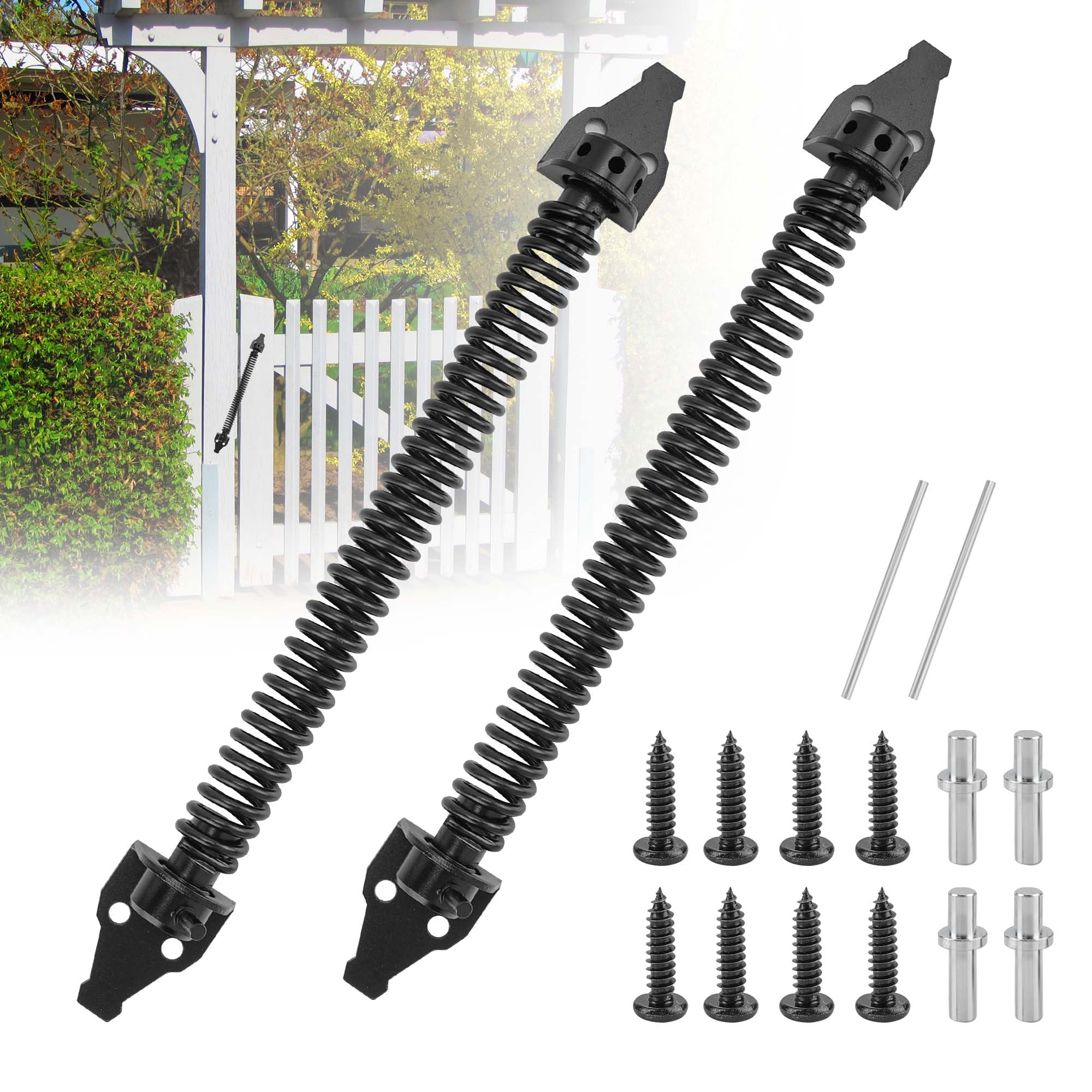 WeeGoo 2Pcs 14 Inches Gate Spring Closer for Wooden Gate Self Closing Gate Spring