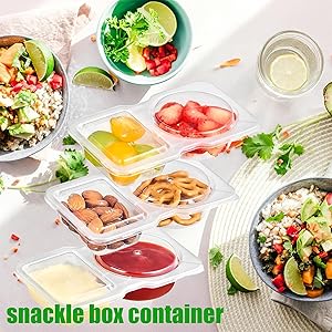 WOIRHWEH Reusable snack container with lids 20 pieces, snack box containers, seasoning containers with lids for dining out and camping, meal prep containers