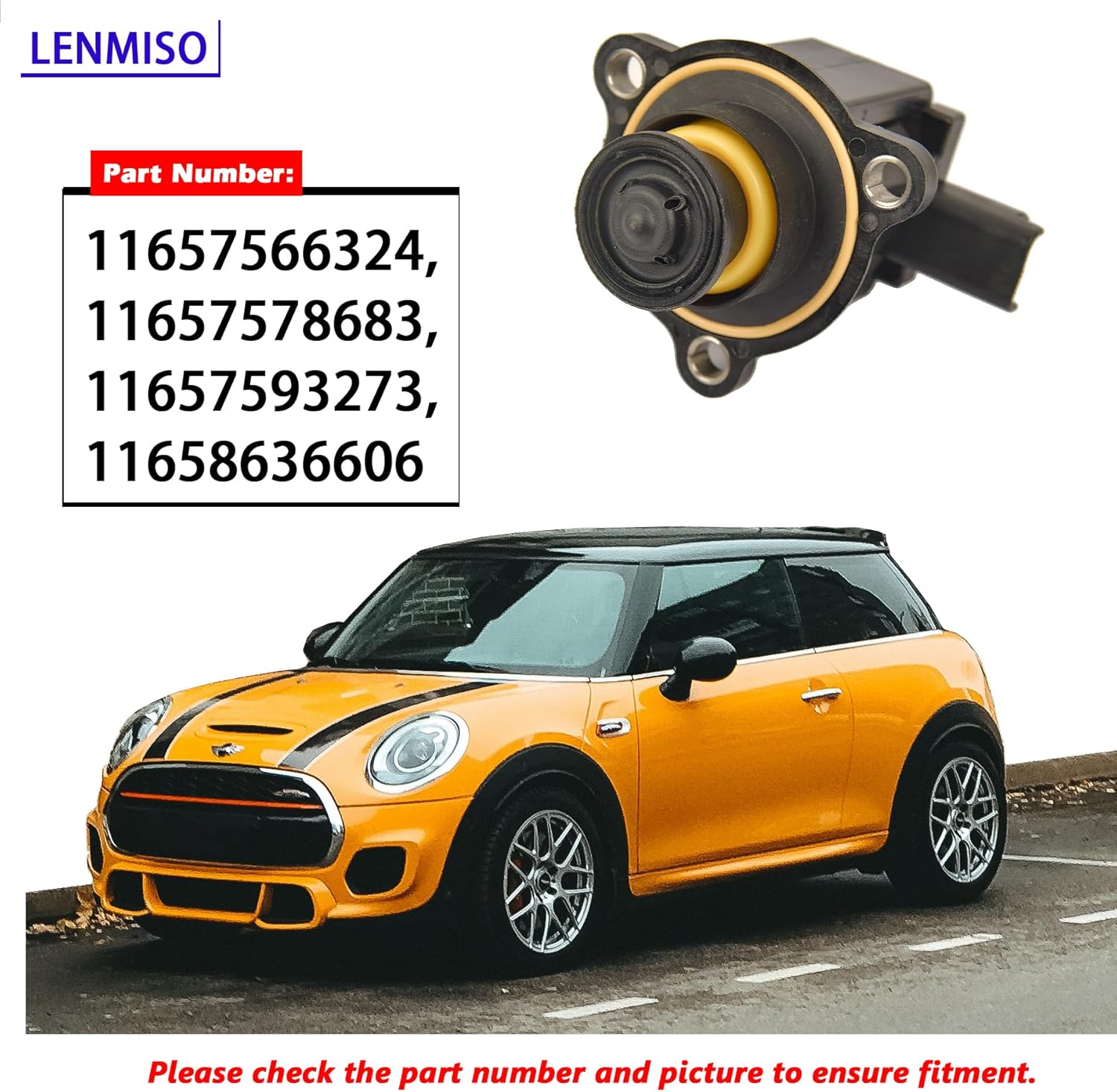 Electric Turbocharger Diverter Valve Compatible with Mini Cooper R55 R56 R57 R58 R59 R60 R61 Replaces 11657593273
