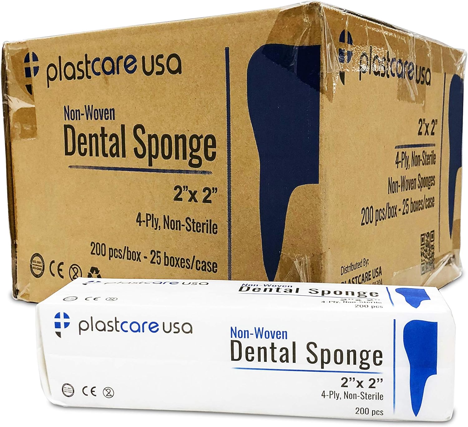 5000 2x2 Non Woven Non Sterile Bandaging Pad First Aid Medical Gauze Sponges, 25 Bags of 200