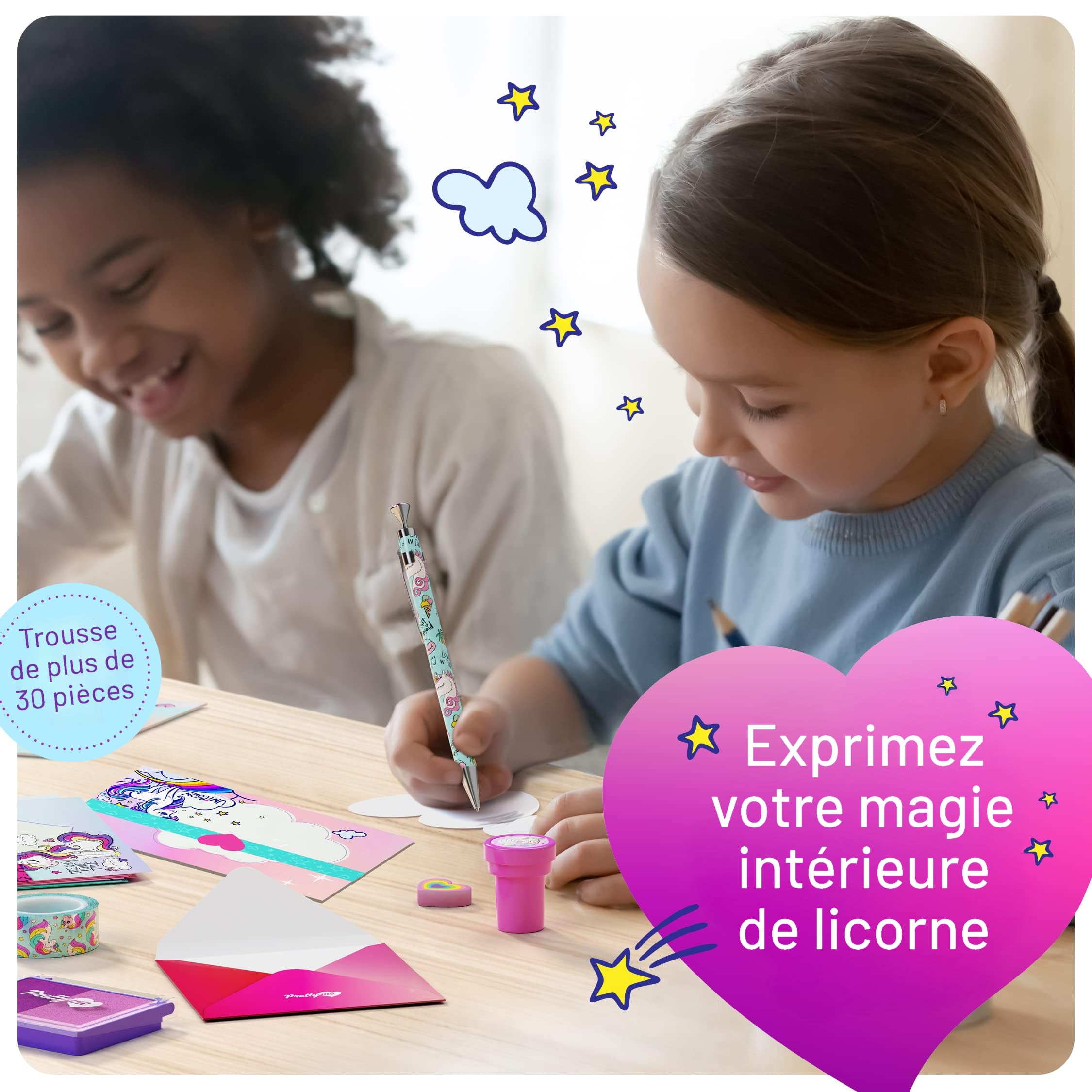 Set Cancelleria Unicorno 49 Pezzi - Per Bambine 6-12 Anni, Con Matite, Adesivi, Buste E Custodia