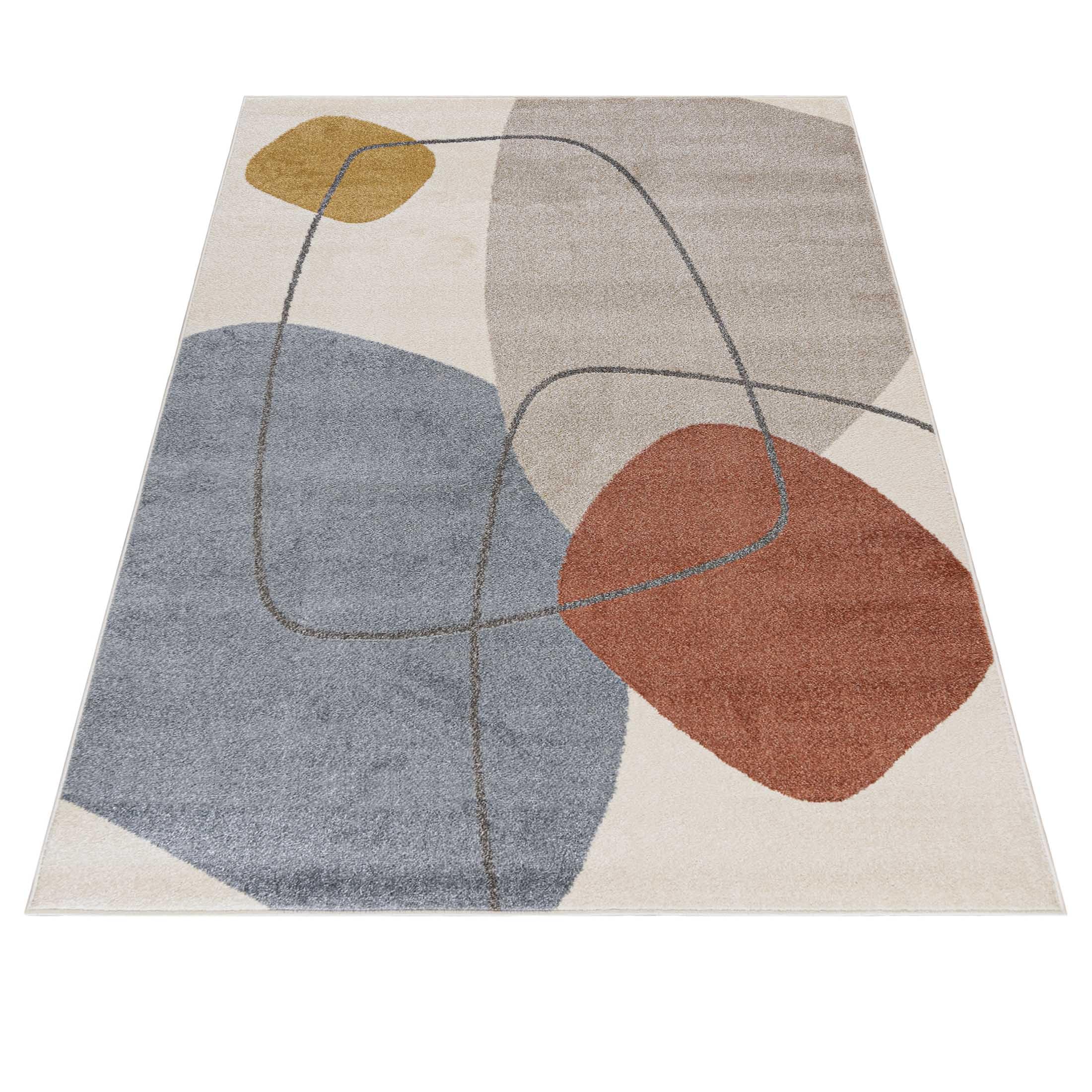 Mazovia Tappeto Beige Moderno Geometrico - Soggiorno, Camera da letto, Sala da pranzo, Ufficio Rettangolo Certificato OEKO-TEX® Elegante - Crema - 180 x 250 cm
