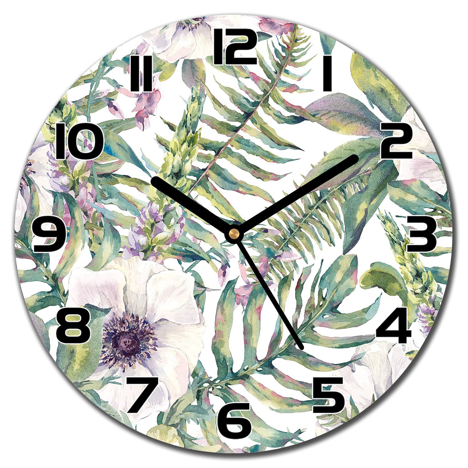 Horloge en Verre Facile à Nettoyer pour Cuisine contre la Saleté et les Traces de Cuisson 30 cm
