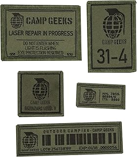 ワッペン ミリタリー戦術風刺繍マジック貼りバッジオリジナルワッペン，アウトドアキャンプ用品の装飾に適している（5枚セット） ﻿ (グリーン)
