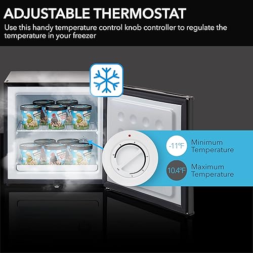 Miniatura 2 de Whynter Congelador Vertical Pequeño Mini Con Cerradura para Dormitorios, Residencias Universitarias, Garajes, Oficinas CUF-110B, Negro Energy Star