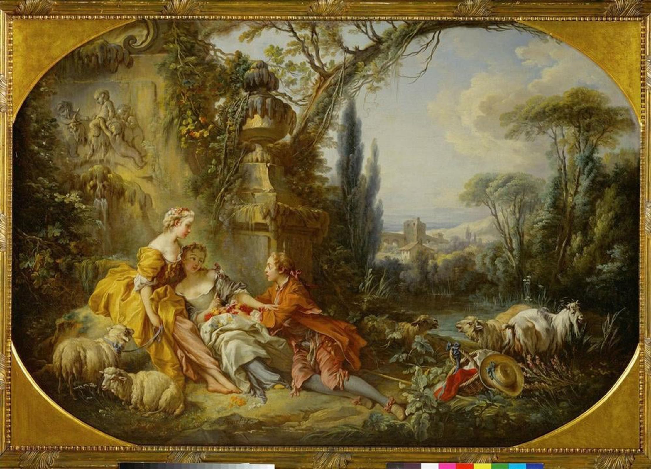 POSTERIIk Vintage Print Pop Art Landscape Artwork The charms of country life by François Boucher Art Prints for Office Home Decor 60x90cm