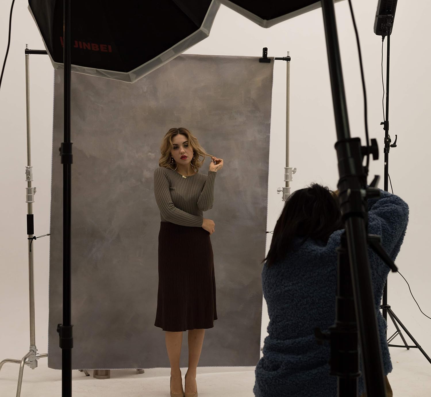 Kate Photography Backdrop Abstract Gray Photo Studio Backgrounds Portrait Backdrop 1.5x2.2m/5x7ft Soft Microfiber Textured Photo Backdrops for Baby Shower Wedding Photo Booth Photocall Background - Image 3
