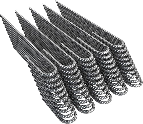 Miniatura 3 de Vodaland - Estacas para barra de refuerzo, gancho en J, extra resistente, 14 de pulgada, anclajes de acero recubierto a prueba de óxido con extremo