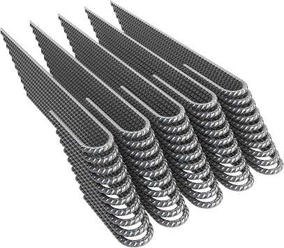 Vodaland Rebar Stakes J Hook Extra Heavy Duty 1/4 inch Coated Steel Ground Anchors with Chisel Point End 50