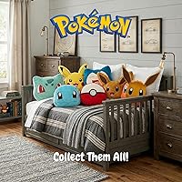 Vista 6 de Franco Pokemon Eevee Anime Kids - Almohada decorativa súper suave, talla única, (producto oficial con licencia)