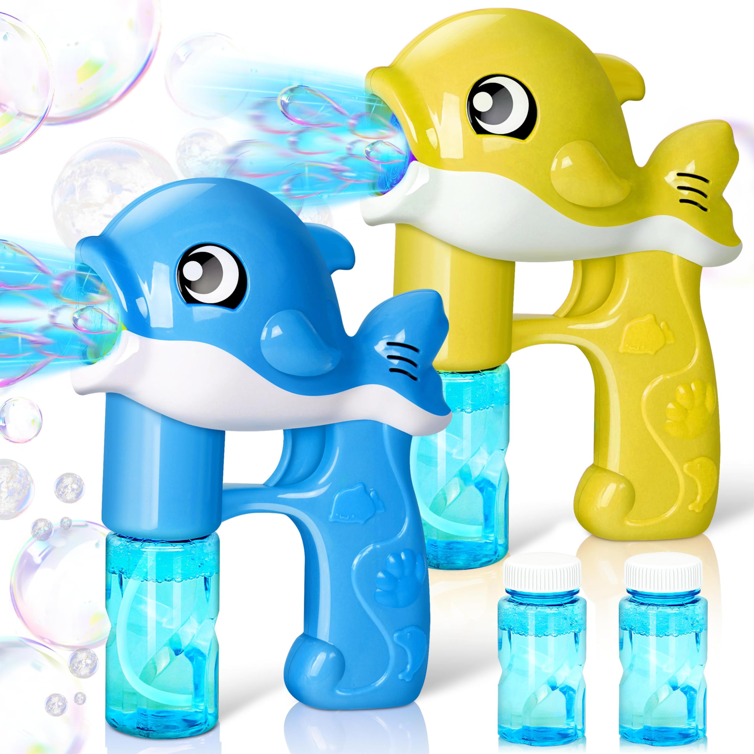 JOYIN2 Bubble Guns Kit Whale Automatic Bubble Maker Blower Machine with 4 Bubble Solutions for Kids, Bubble Blower for Bubble Blaster Party Favors, Summer Toy, Birthday, Outdoor & Indoor Activity