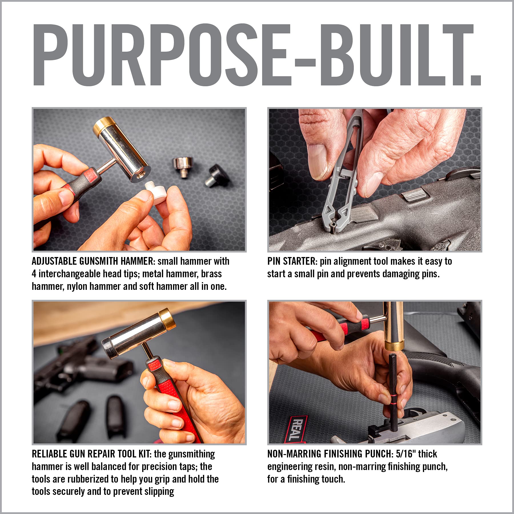 Real Avid Hammer & Roll Pin Punch Set I Gunsmithing Tools Set with