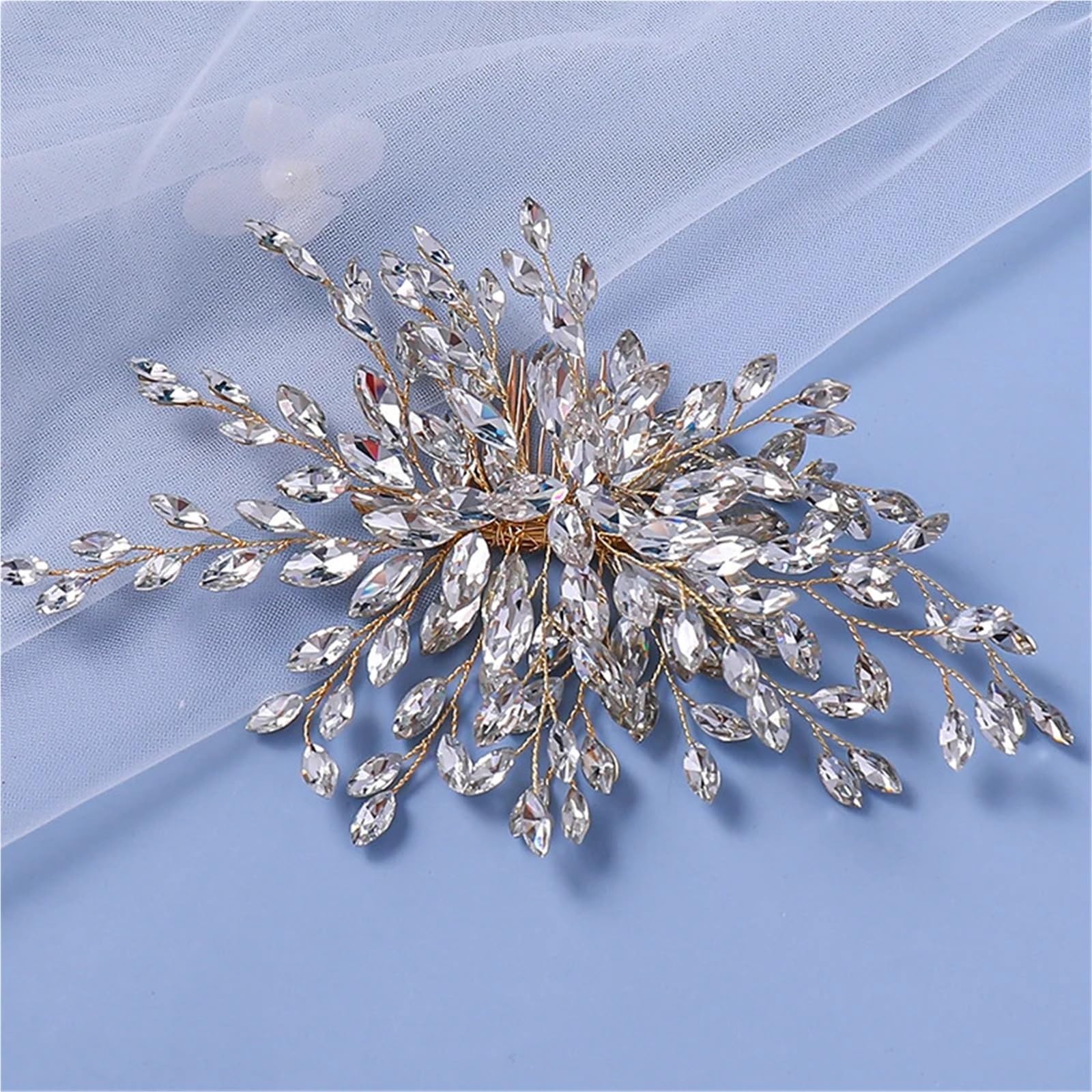 2 Stück Kristall Braut Haarkamm Strass Hochzeit Kopfschmuck Schmuck Haarschmuck Frauen Party Ornamente für Bräute