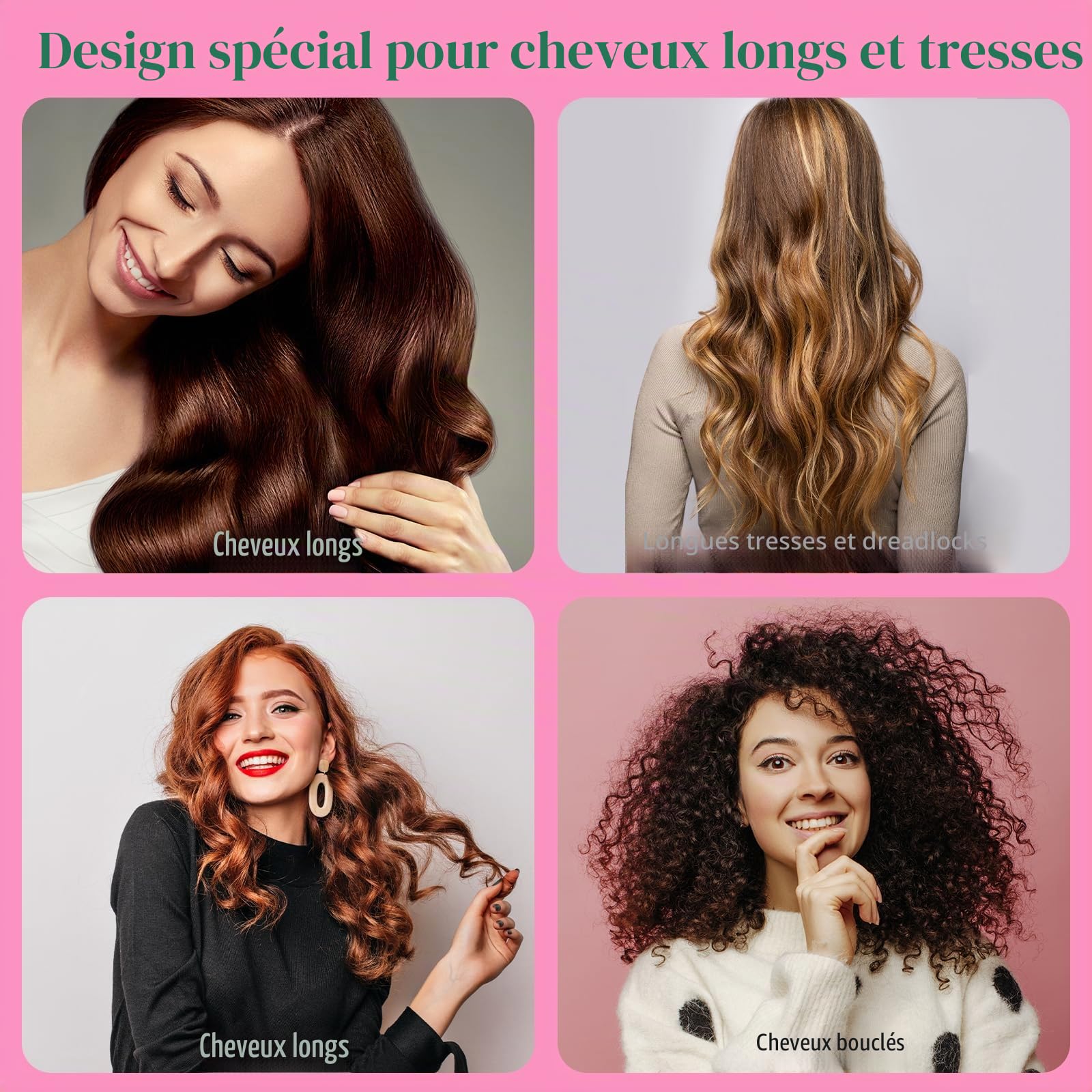 Lot de 2 grands bonnets de douche pour tresses, bonnet de douche extra long pour cheveux longs et dreadlocks pour femmes et hommes (noir, gris)