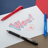 Pentel Wow! Retractable Ballpoint Pen, (1.0mm) Medium Line, Sky Blue Ink, Box of 12 (BK440-S) – view 6