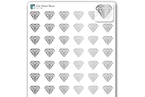 Diamond Icon Planner Stickers - Silver Foil Set of 54