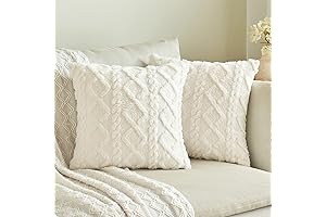 MIULEE Soft Throw Pillow Covers Plush Faux Wool