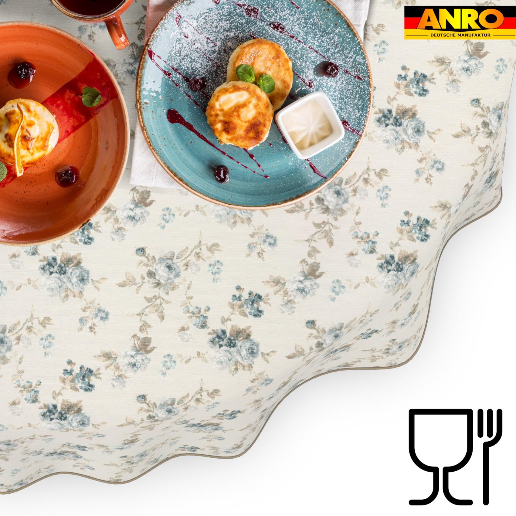 Mantel lavable, fácil de limpiar, de algodón y poliéster, antimanchas, mantel para jardín, ovalado, 280 x 140 cm, para interior y exterior