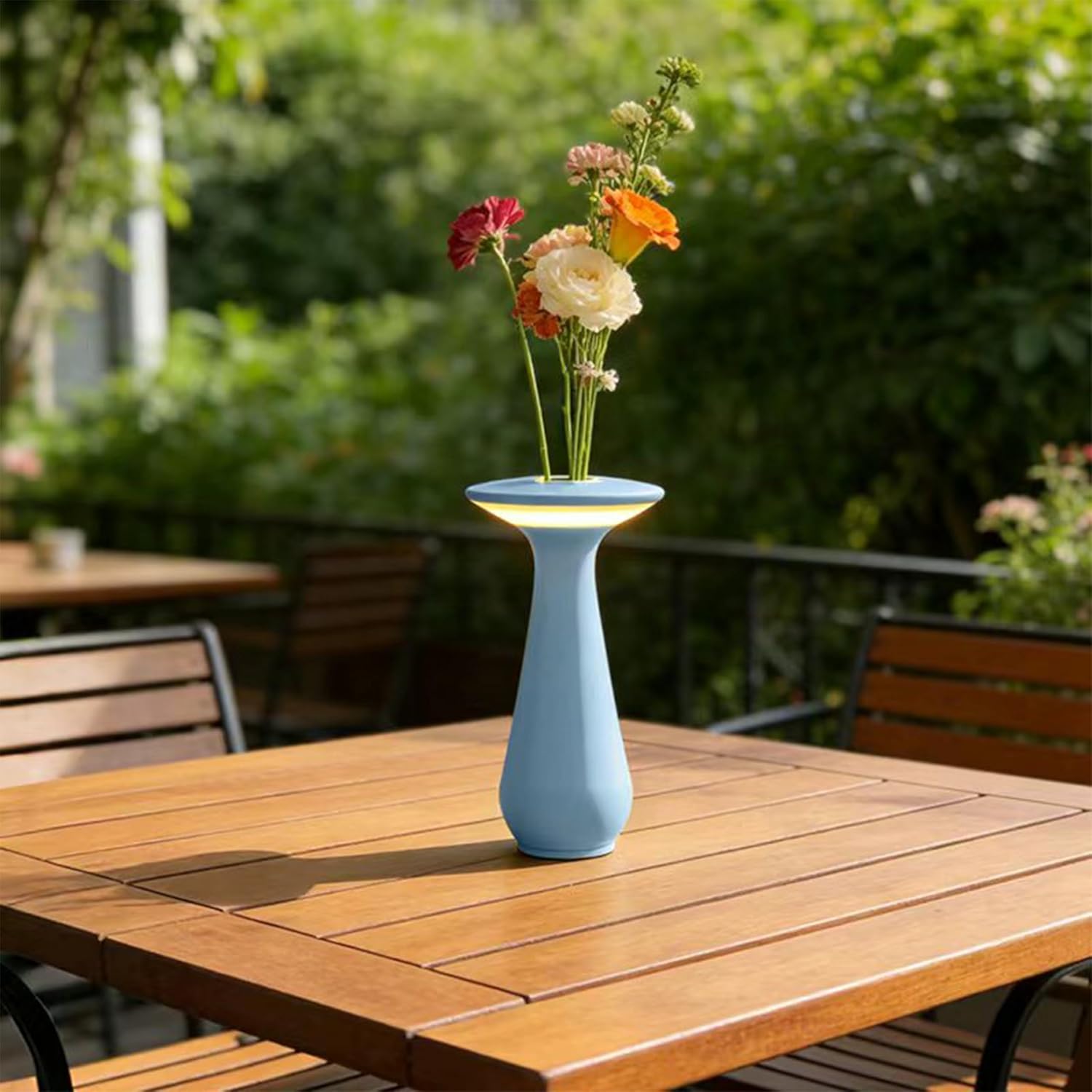 Gifts for Women Mom, Cordless Flower Table Lamp, Rechargeable LED Vase Night Light for Bedroom, Portable Dining Table Lamp for Restaurant, Office & Home Decor