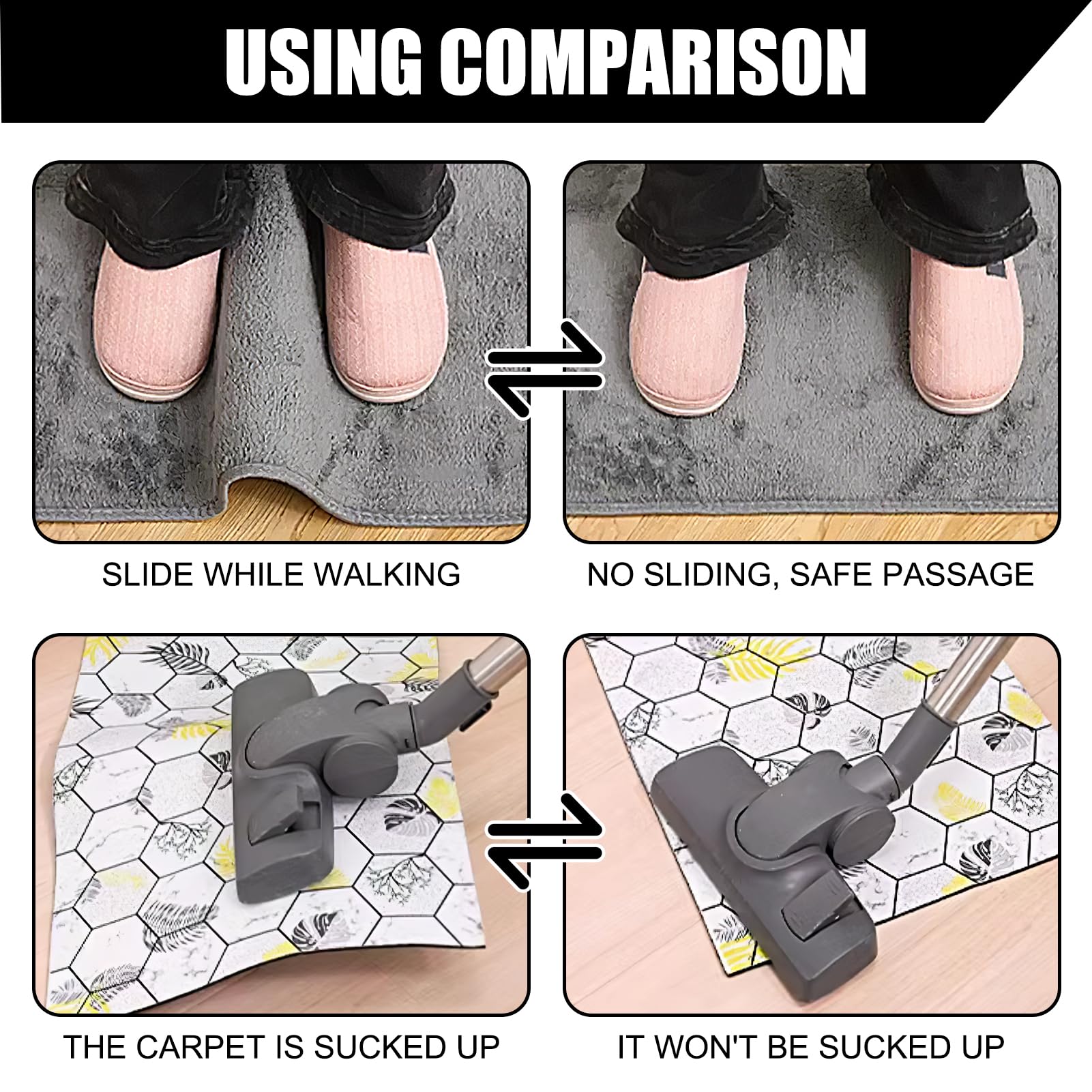 36 Pezzi Antiscivolo Per Tappeti - Ferma Tappeto Lavabile, Adesione Forte Per Legno E Piastrelle - Foto 10