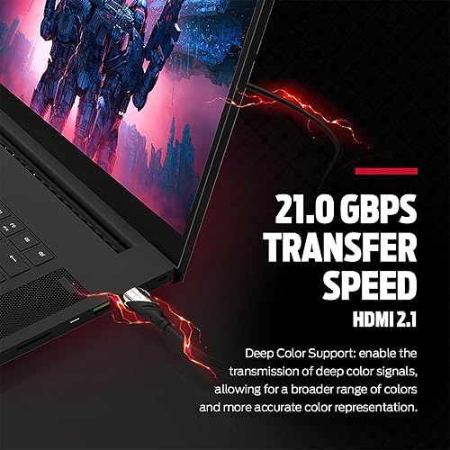 Miniatura 5 de Monster Cable electrónico HDMI de 8 pies 4K Ultra HD con cable Ethernet 60120 Hz, velocidad de actualización de 21 Gbps 1080p, video resistente a la