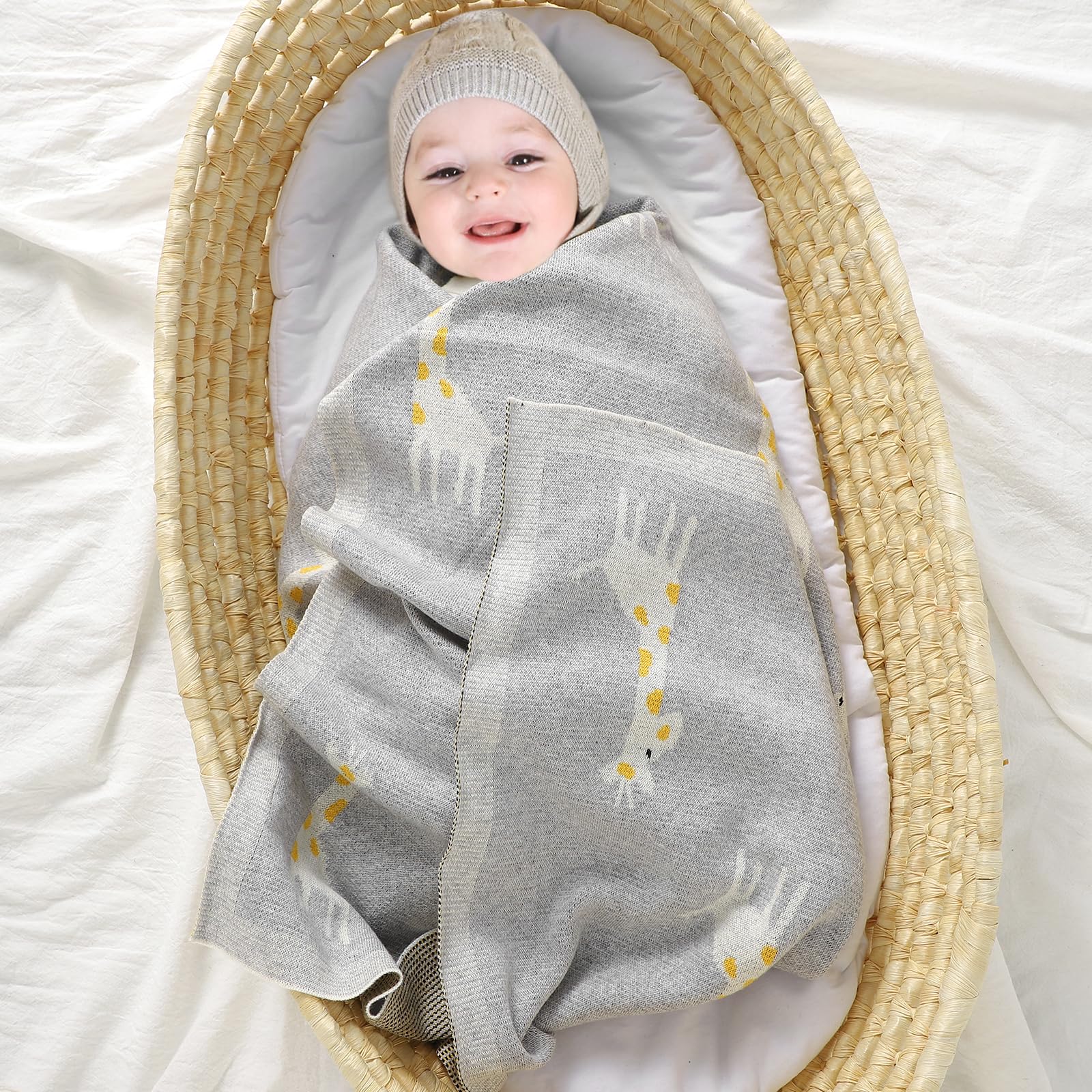 Kindsgut coperta per bebé smiley, coperta per neonati morbida