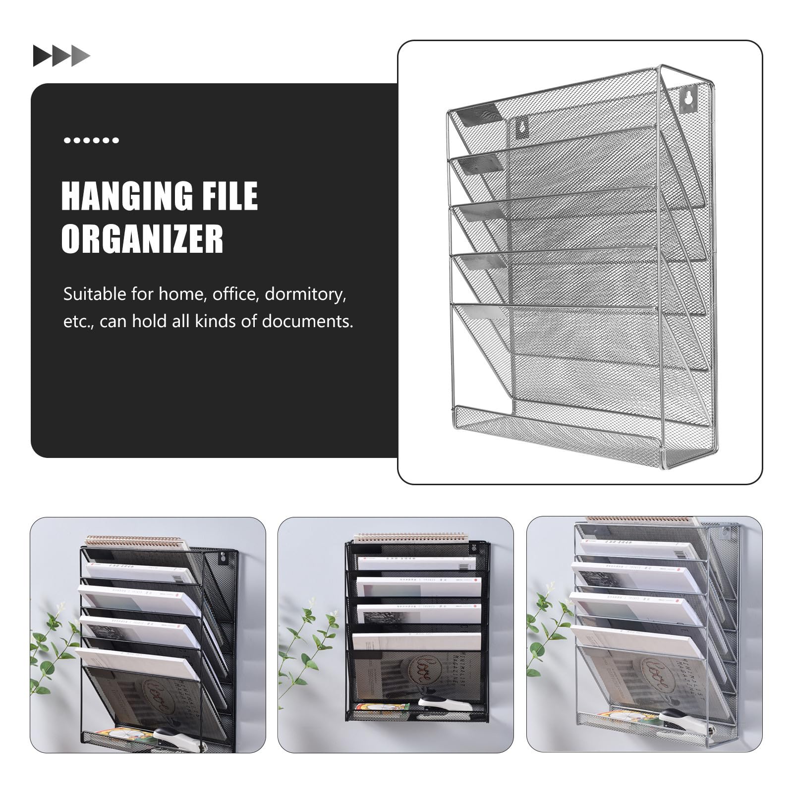 Portadocumenti da Parete in Metallo, Organizer File Multi Livello