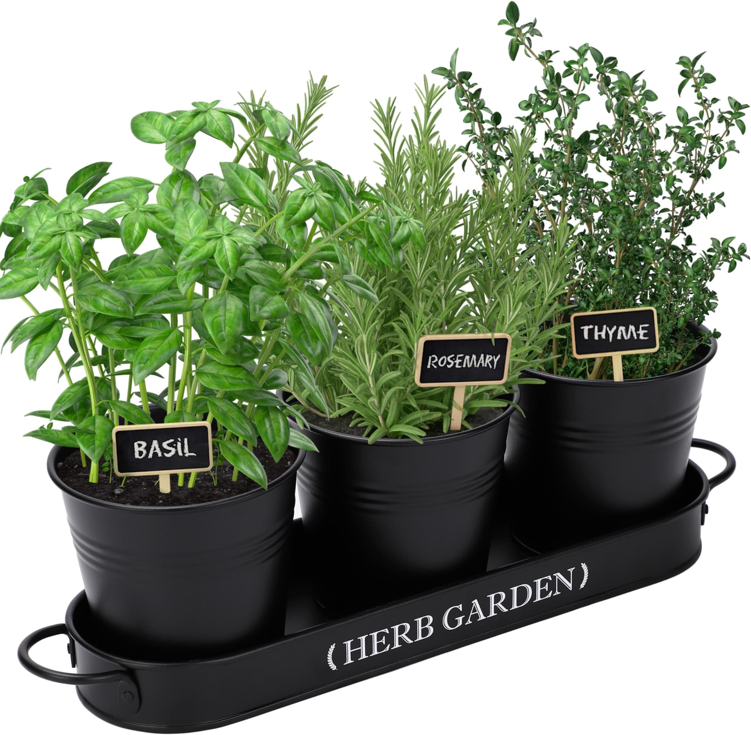 PERFNIQUE Indoor Herb Garden, Herb Garden Planter for Indoor/Outdoor, Farmhouse Plant Pots, Windowsill Herb Garden with Tray(Planter only) Window Pots