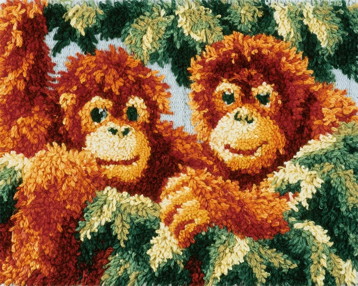 FWRTYCB Latch Hook Rug Kit Orangutans in Trees
