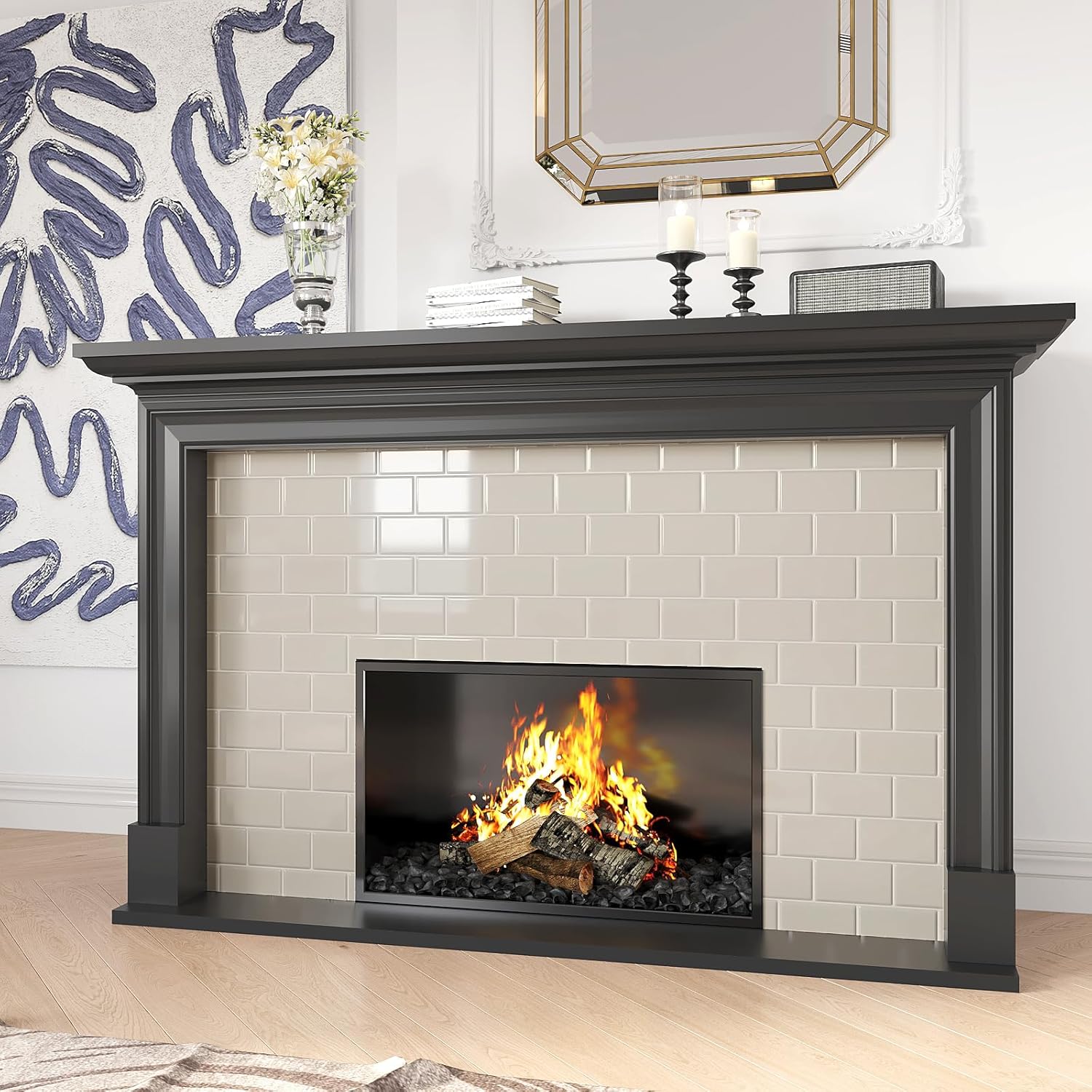 VEELIKE 12 Sheets Pastel Beige Subway Peel and Stick Backsplash Tile Waterproof Back Splash Stick on Tiles for Kitchen 12''x12'' Self Adhesive Removable Peel and Stick Wall Tiles for Bathroom Shower