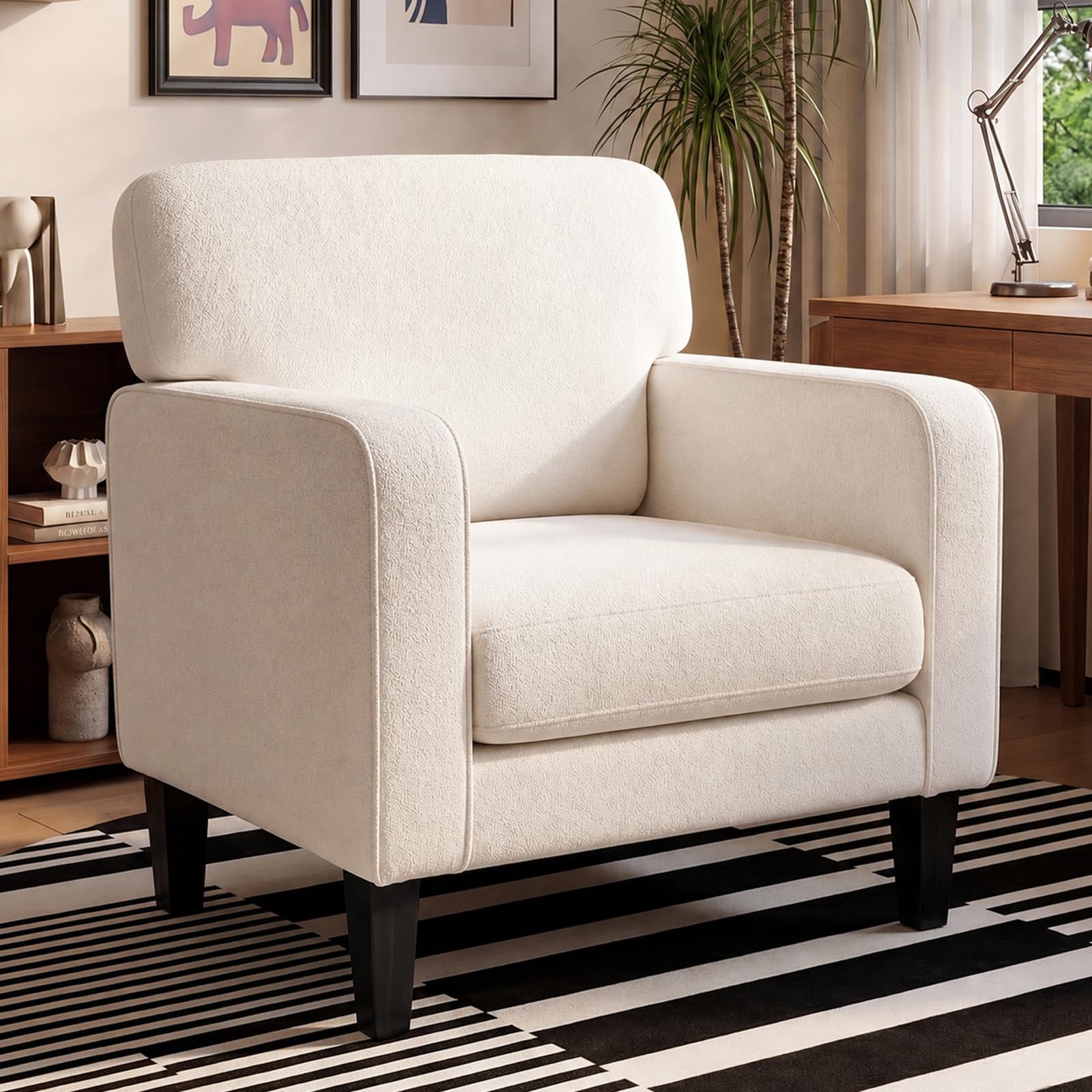 Beige Accent Armchair