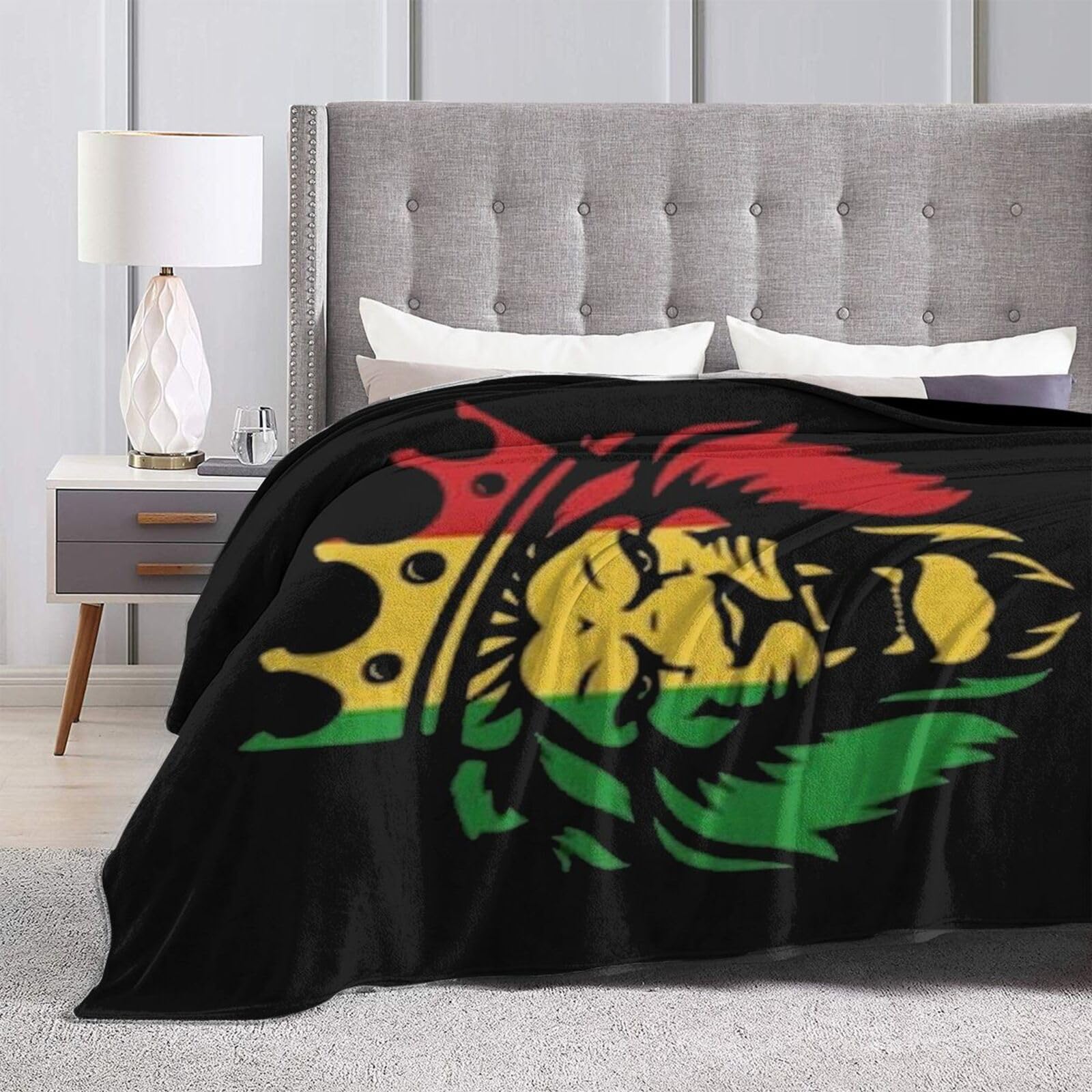 Rasta Reggae Lions Morbida coperta in pile caldo, comoda coperta in flanella, coperta per letto e divano