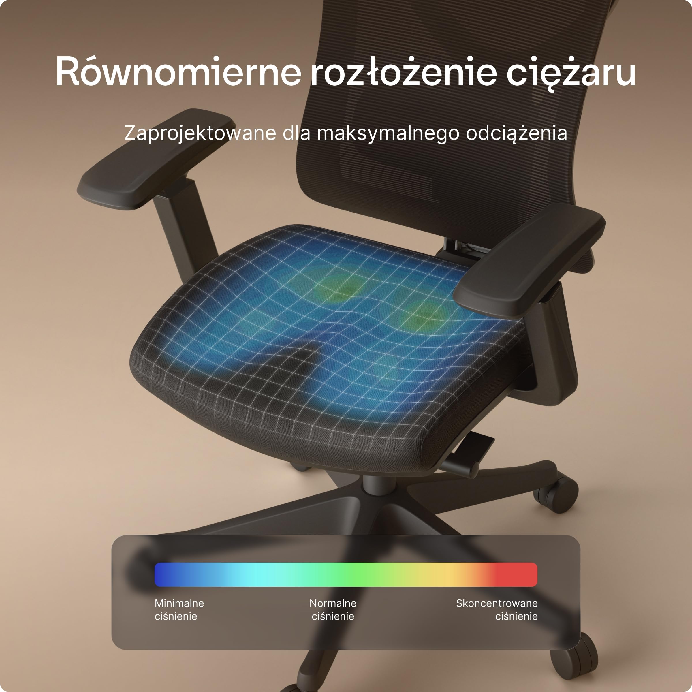 Desktronic Regulowane ergonomiczne krzesło biurowe, krzesło biurkowe z podparciem lędźwiowym, przyjazne dla pleców, bez bólu pleców, krzesło komputerowe, regulacja wysokości i ochrona pleców, szeroka