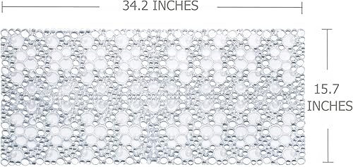 Miniatura 4 de Tapete extra largo de ducha para bañera de 34.2 x 15.7 pulgadas, antideslizante con ventosas, lavable a máquina, superficie lisasin textura (34.2 x