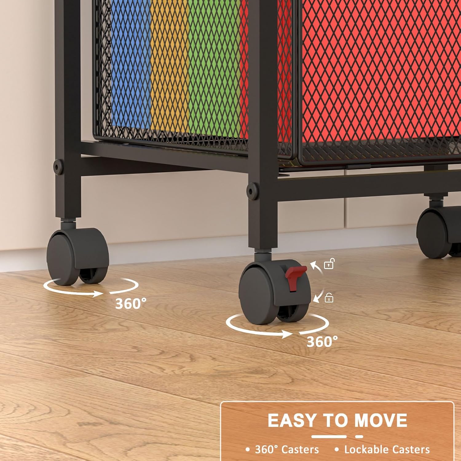 Rolling File Cabinet with Adjustable Dividers, Mobile Filing Cabinet with 2 Storage Drawers on Lockable Wheels, Hanging File Organizer Beside Under Desk for Office, Home(Patent Pending) - Image 4