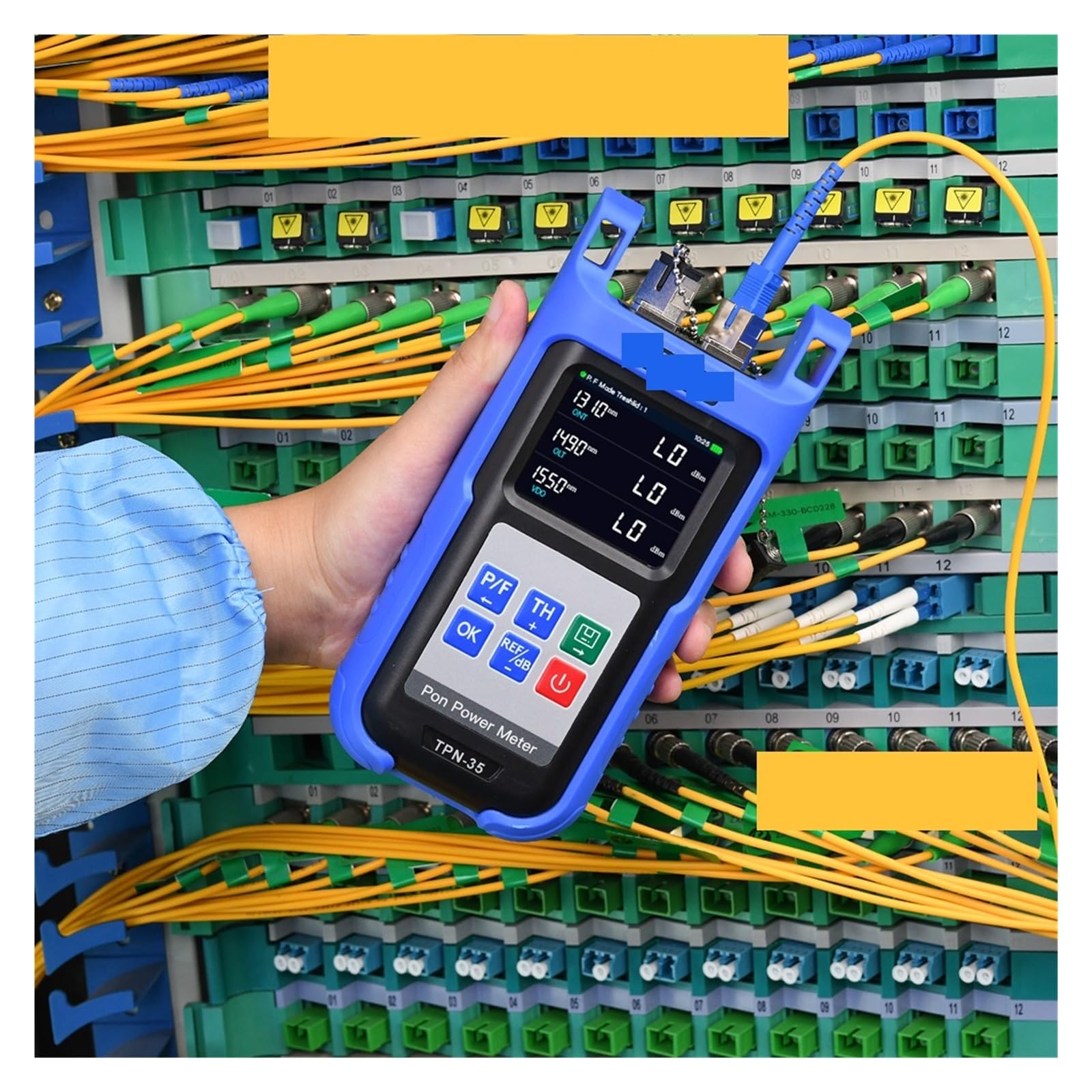 Medidor de potencia óptica PON 1310/1490/1550nm, probador de red Orientek TPN-35 PON, medidor de potencia de fibra óptica, probador OTDR SC/UPC SC/ - Diseño portátil(SC- Power Meter)