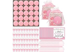 Recuerdo de Baby Shower de Niña con Detalles de Pacifier y Velas