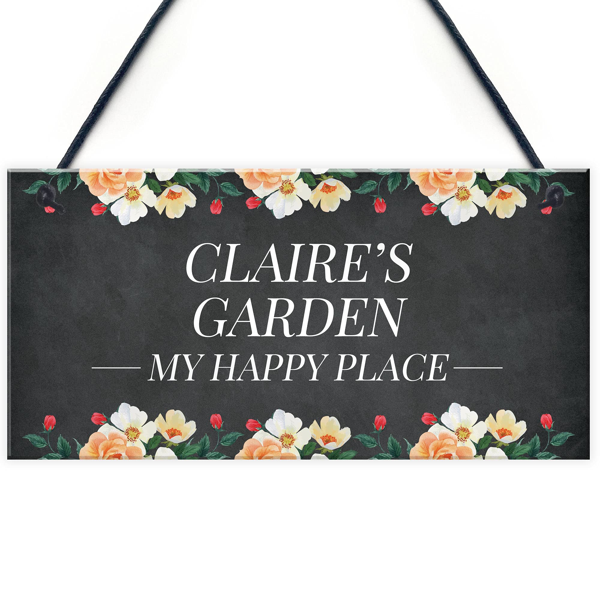 Floral Garden Sign Summerhouse Shed Plaque Personalised Home Gift Mum Nan Gift