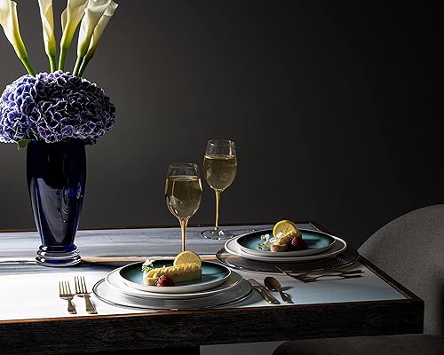 Miniatura 6 de Barski Copas de vino blanco copa de cristal copa de agua tallo dorado brillante juego de 6 copas 14 onzas fabricadas en Europa