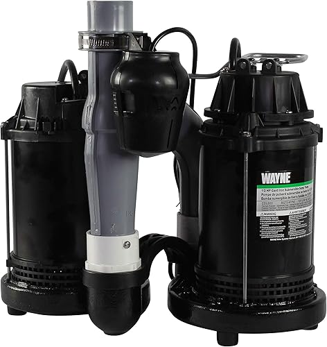 Miniatura 2 de WAYNE - Bomba de sumidero de 12 HP con interruptor de flotador vertical integrado y capacidad de respaldo de batería de 12 voltios, batería no