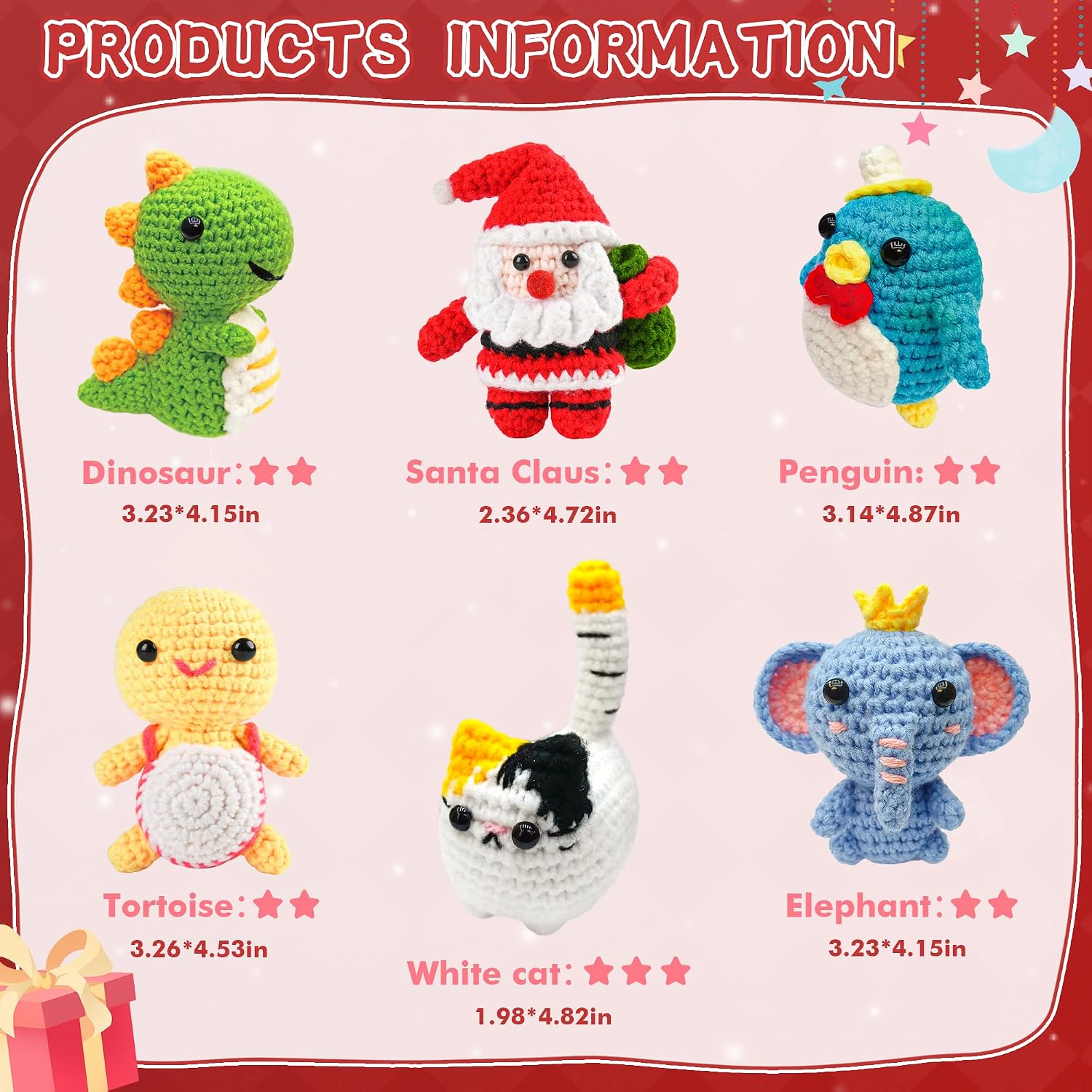 HTGUKQ Crochet Kit for Beginners (Blue)
