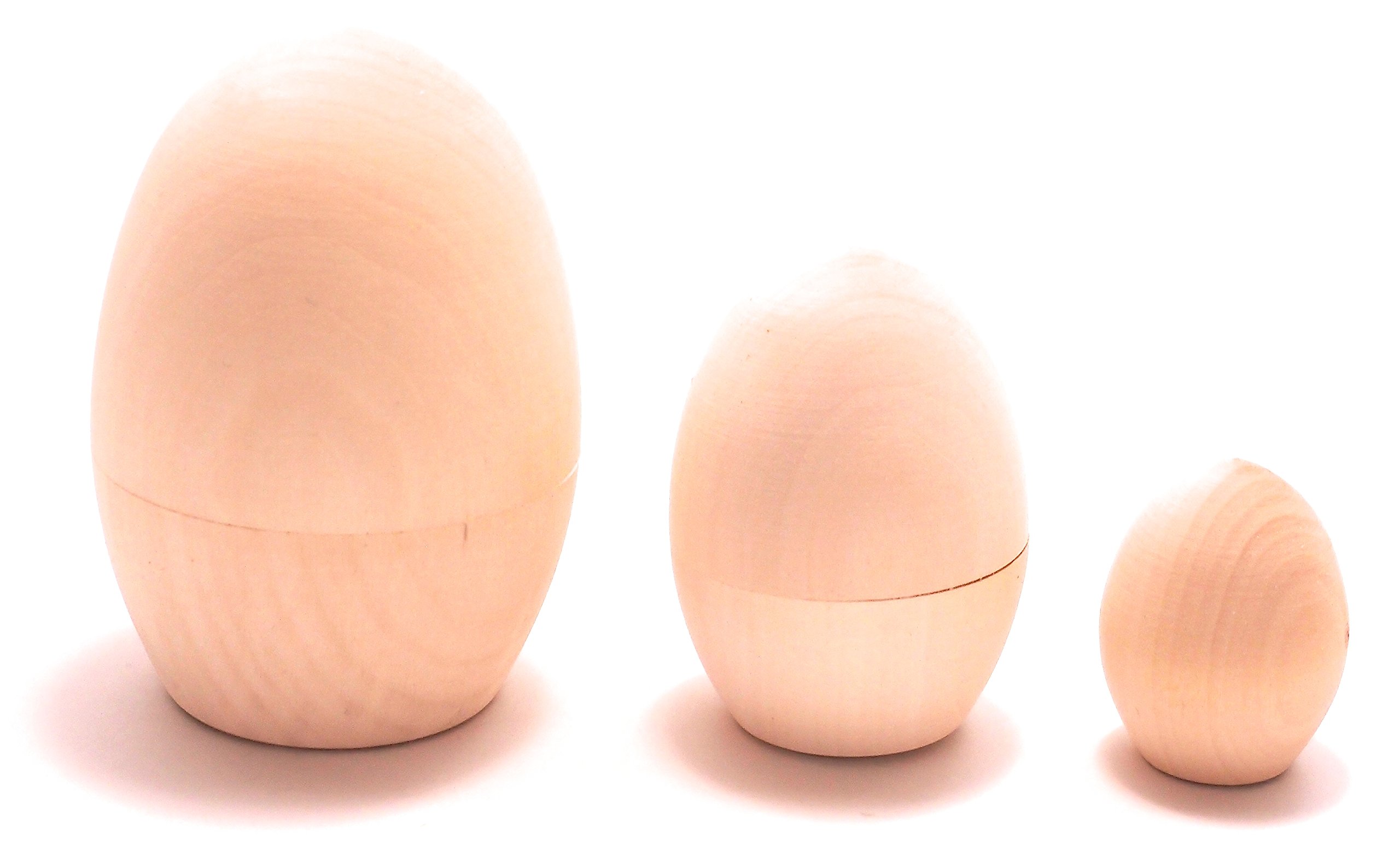 Amazon | 白木マトリョーシカ 3個組 たまご型 [ロシア製