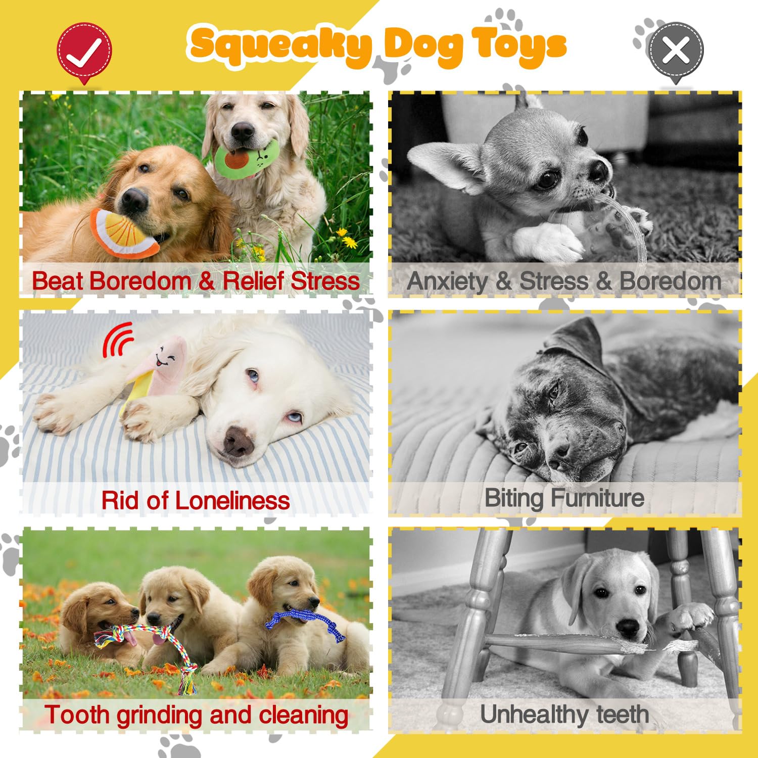 MRSOHRET Hundespielzeug, Kauspielzeug für Welpen, interaktives Quietschspielzeug und Seilspielzeug für kleine Hunde, langlebiges Sortiment, Plüschtier-Hundespielzeug, um sie zu beschäftigen, 18 Stück
