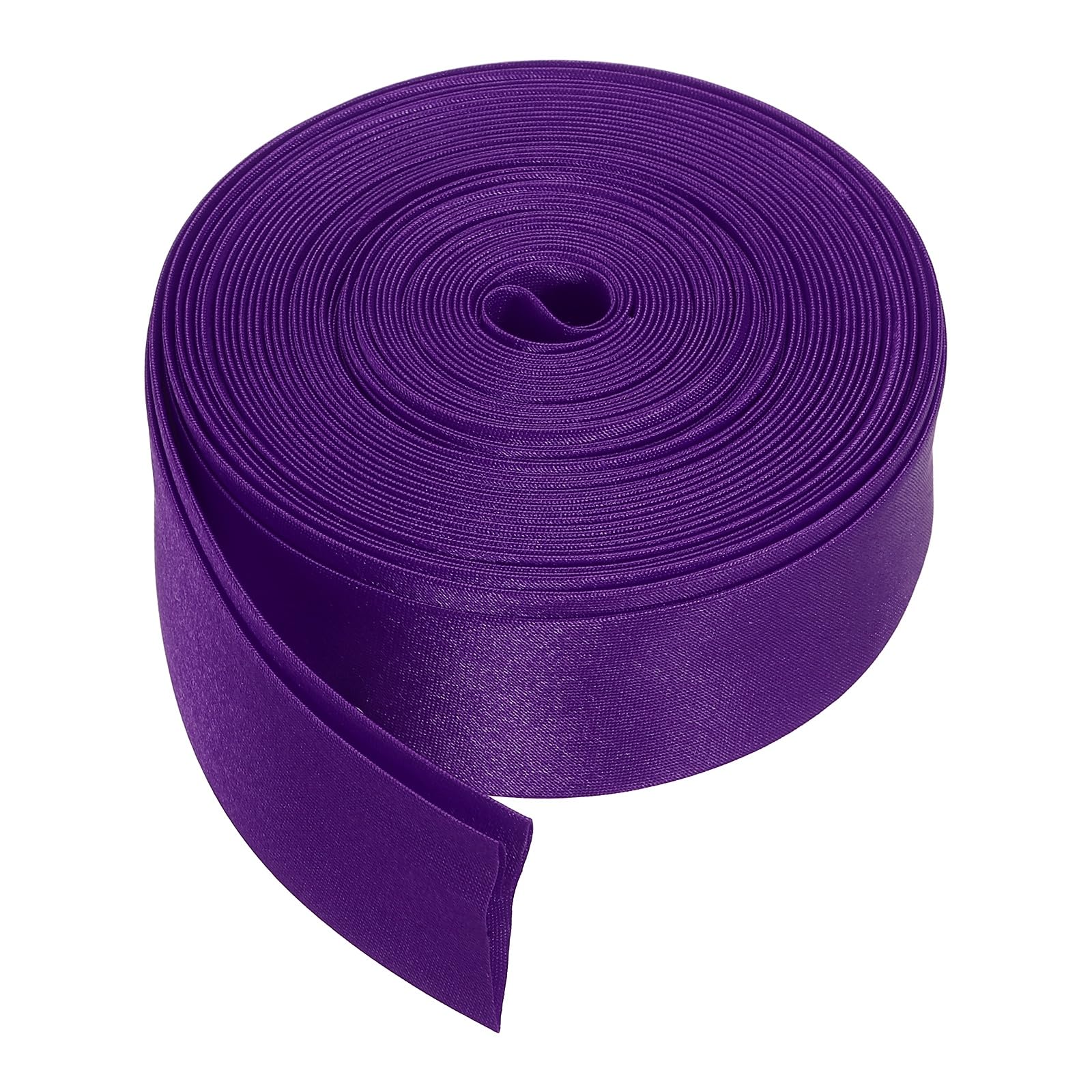 sourcing map Double Fold Bias Tape for Sewing, 1 Inch x 5.5 Yards Satin Bias Binding Tape Continuous Bulk for Quilting Blanket Binding Seaming Hemming Fabric Piping DIY Craft, Deep Purple — image 1