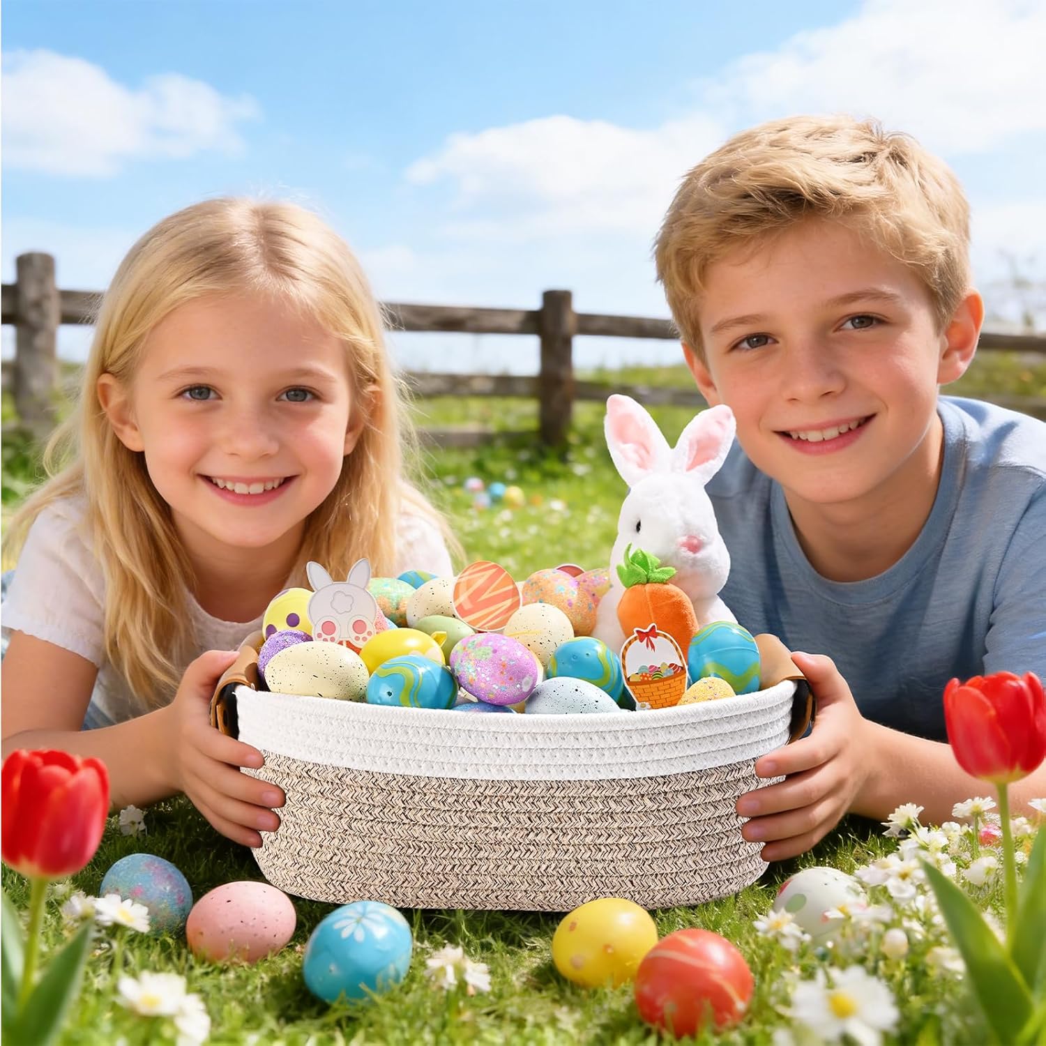 Storage Baskets for Organizing, Small Woven Basket Set of 6-4 Shelf Basket with Leather Handle and 2 Small Gift Baskets, Cotton Rope Basket for Shelves, Nursery, Dog Toy, Bathroom
