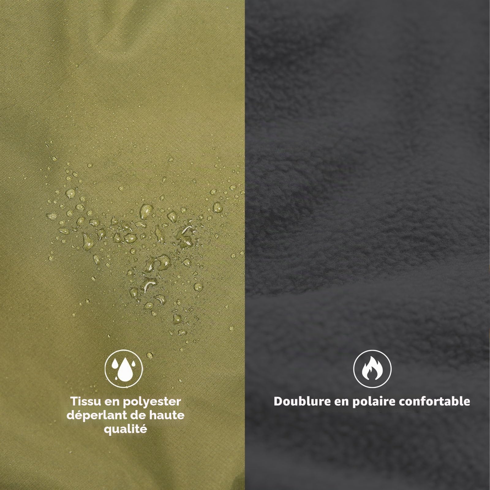 KONVINIT Manteau Grand Chien Imperméable - Manteau d'hiver avec Poche Dos, Polaire Chaude et Réglage Ventrale pour Grandes Races