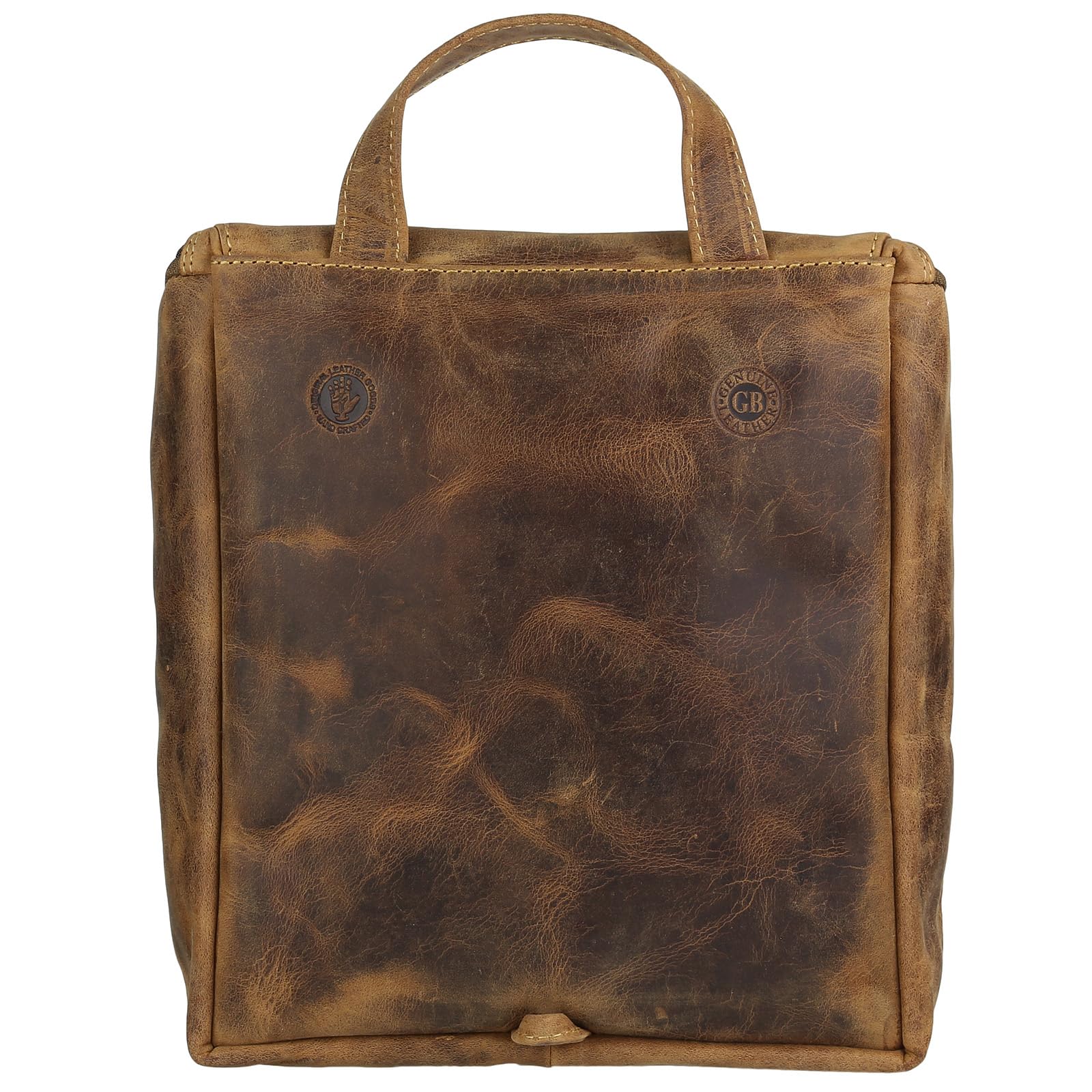 Greenburry - Vintage Kosmetiktasche Rindsleder Reisezubehör 1735-25, Braun, Einheitsgröße